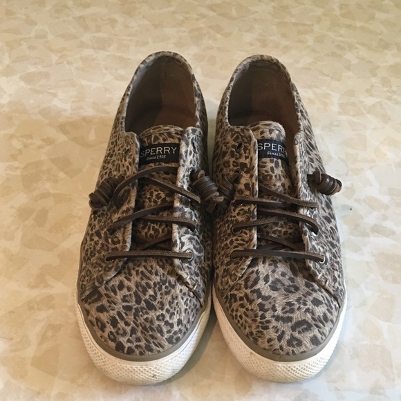 Leopard print Sperry No-Tie Sneakers - Picture 1 of 5